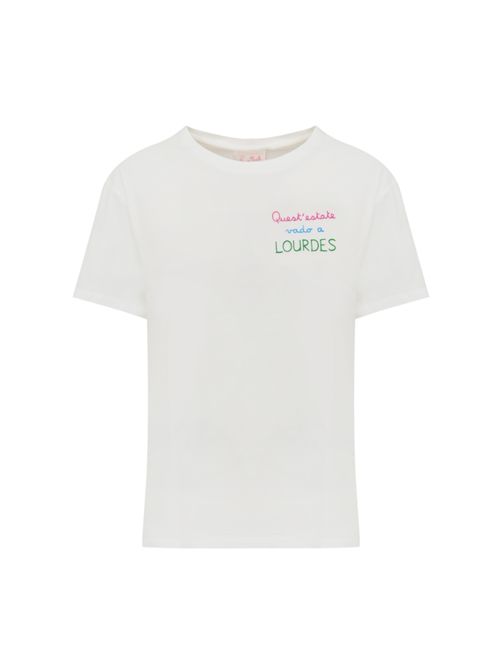 T-shirt Esme in cotone con ricamo Questa Estate Vado A Lourdes Mc2 Saint Barth | ESME06007H ESTATE LOUDERS 01N